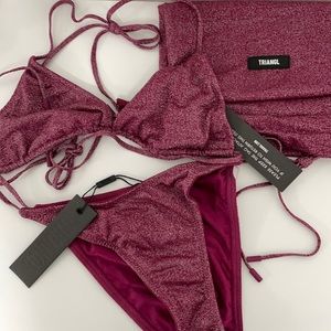 TRIANGL MICA GRAPE SPARKLE - NWT - TOP L - BOTTOM M